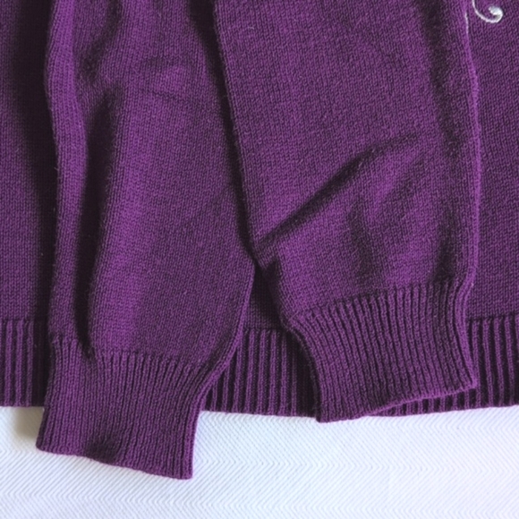 gymboree purple peacock sequin graphic knit sweater girls size small 5/6 - Picture 4 of 6